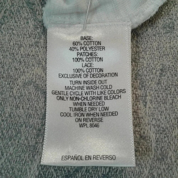 Style & Co  Women's White Cotton Blouse Bell Flared Sleeve Embroidered PM Petite - Picture 8 of 8